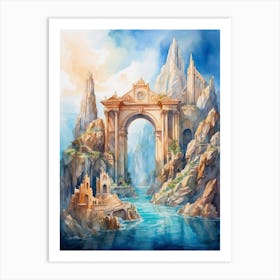 Watercolor Of A Castle Art Print