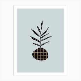 Modern Plant With Grid Art Print