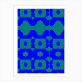 Blue And Green Abstract Pattern Art Print