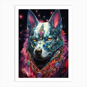 Galaxy Wolf Art Print