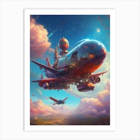 Spaceship In The Sky Art Print