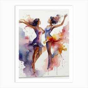 Two Dancers Canvas Print Art Print