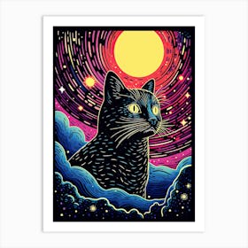 Quantum Whiskerflux, Psychedelic Cats series Art Print