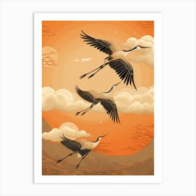 Cranes In Flight Art Print