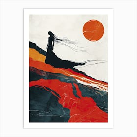 Woman In The Desert, Minimalism 2 Art Print