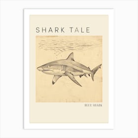 Bull Shark Vintage Illustration 4 Poster Art Print