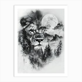 Lion In The Forest 10 Art Print