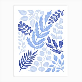 Elegant Blue Branches Art Print