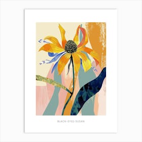 Colourful Flower Illustration Poster Black Eyed Susan 3 Art Print