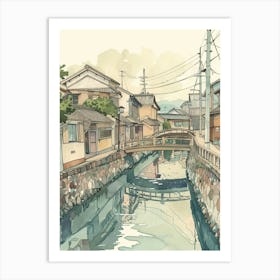 Otaru Japan 1 Retro Illustration Art Print