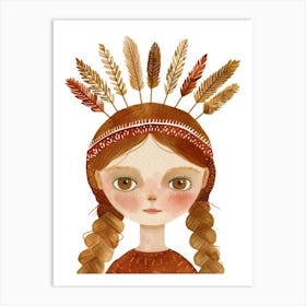 Girl With Feathers 2 Art Print