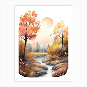 Cute Autumn Fall Scene 30 Art Print