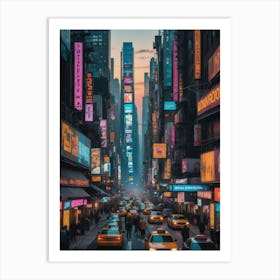 New York City At Dusk 4 Art Print