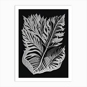 Caraway Leaf Linocut 2 Art Print