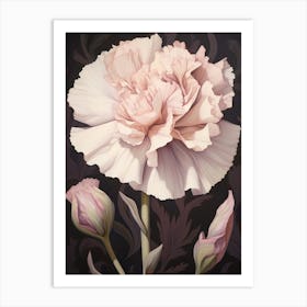 Floral Illustration Carnation Dianthus 2 Art Print