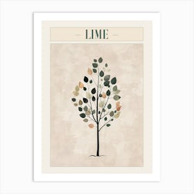 Lime Tree Minimal Japandi Illustration 4 Poster Art Print
