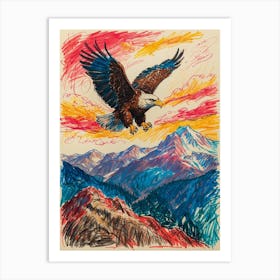 Eagle In Flight 3 Art Print