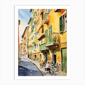 Florence, Italy Watercolour Streets 2 Art Print