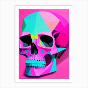 Skull With Pop Art Influences Pink Paul Klee Art Print