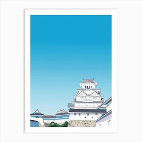 Himeji Castle Japan 4 Colourful Illustration Art Print