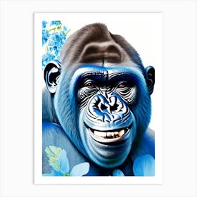Smiling Gorilla Gorillas Decoupage 1 Art Print