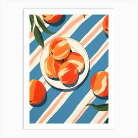 Peaches Fruit Summer Illustration 4 Art Print