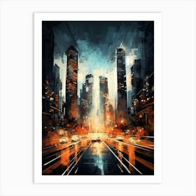 Metropolis Mirage: Hong Kong's Futuristic Skyline Art Print