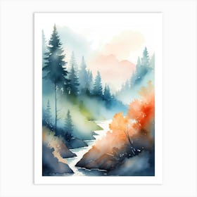 Watercolor Landscape Painting 42 Art Print