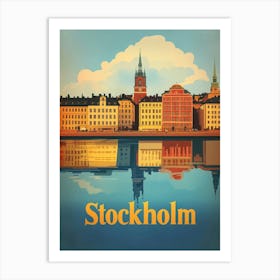 Aihrgdesign A Vintage Travel Poster Of Stockholm Art Print