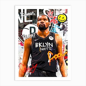 Kevin Durant Brooklyn Nets Art Print