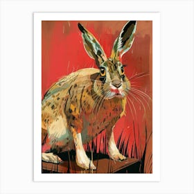 Hare on pink Art Print