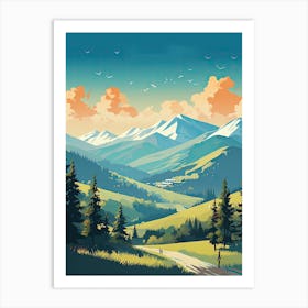 Steamboat Ski Resort   Colorado, Usa, Ski Resort Illustration 2 Simple Style Art Print