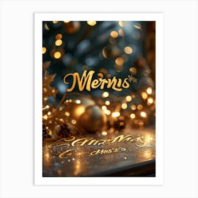 A Sophisticated Calligraphic Rendering Of A Merry Christmas 2024 Greeting The Elegant Letters Of (5) Art Print