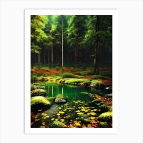 Pond In The Forest 2 Art Print