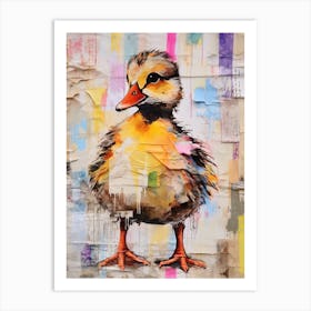 Fun Duckling Collage Mixed Media 1 Art Print