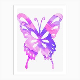 Animal Negative Space ― Butterfly Purple Striated Art Print