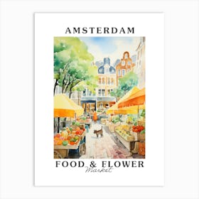 Food Market With Cats In Amsterdam 2 Poster Art Print