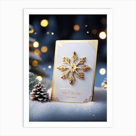 A High Definition Digital Render Of A Sleek Card Lit With Festive Light Dressed In Rich Holiday Co 2 1 Art Print