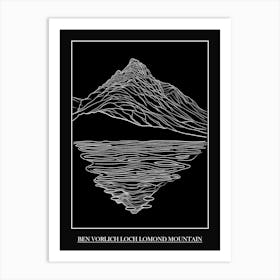 Ben Vorlich Loch Lomond Mountain Line Drawing 8 Poster Art Print