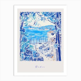 Budva Montenegro 2 Mediterranean Blue Drawing Poster Art Print