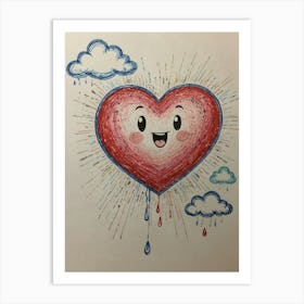 Heart With Tears Art Print