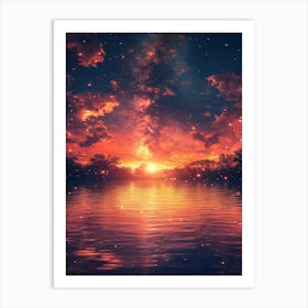 Sunset Over Water 9 Art Print