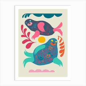 Two Seals Art Print