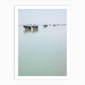 Fishing Boats In The Sea Art Print