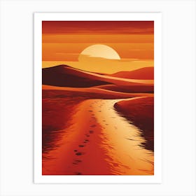 Sunset In The Desert VECTOR ART Art Print