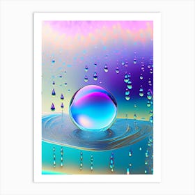 Water Droplets, Waterscape Holographic 1 Art Print