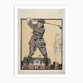 Man Swinging Golf Club (1915), Edward Penfield Art Print