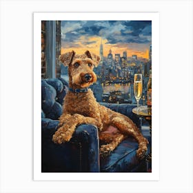 Classy Airedale At The Bar 1 Art Print