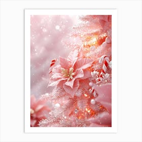 Pink Christmas Tree 1 Art Print