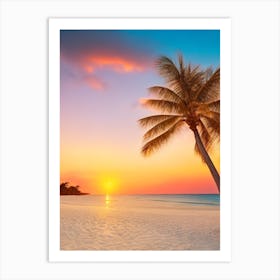 Sunset on a Tropical Beach 2 Art Print